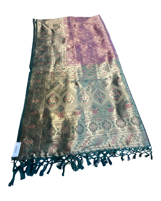 Wine - Rich Brocade Traditional Handloom Saree with Blouse Piece - UK stock - 24hr Dispatch - SP2627 TV
