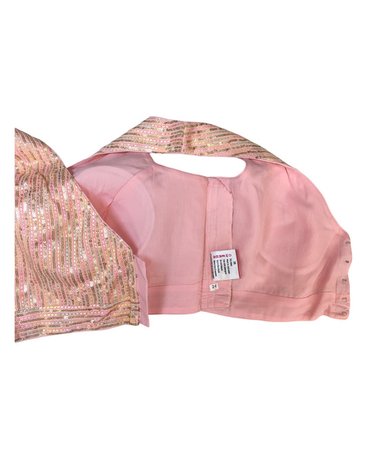 Pink - Saree blouse with cups, Sleeveless - 38" - UK Stock - Quick Delivery - RNK - R851-KP