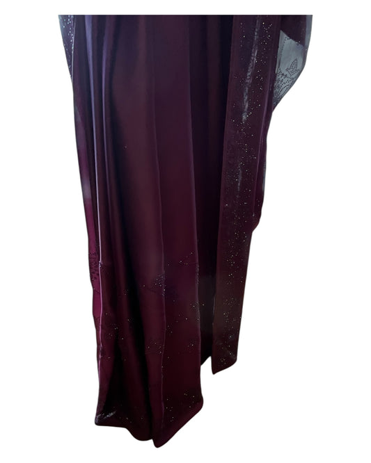 Wine - Fancy Embroidered Saree with Blouse Piece - UK stock - 24hr Dispatch - SP250606 TY