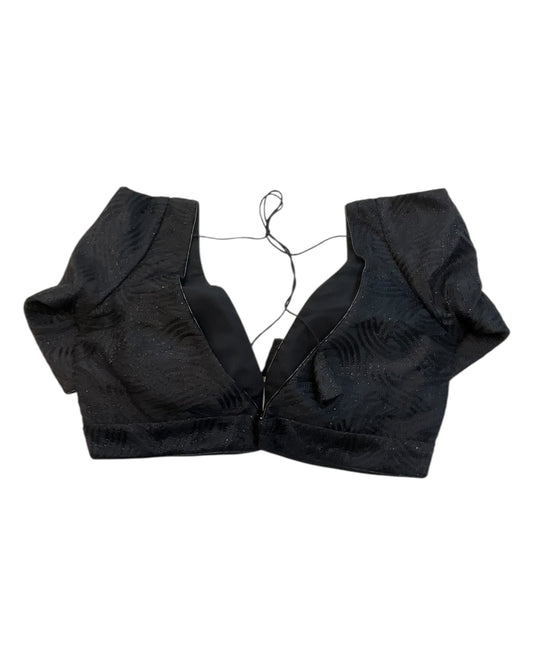 36" UK10 & 40" UK14 - Black - Deep Neck & Back - Saree / Lehenga Blouse -UK Stock - Quick Dispatch - B246 09KP25