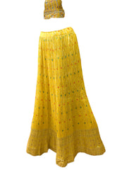 Stunning Yellow Lehenga Set with Crushed Skirt - Size 12 - UK Stock - 24h Dispatch - HD9104 CY 0124