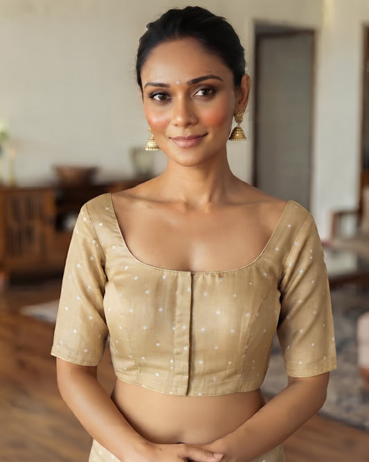 Size 38" / UK 12 - Gold - Saree blouse with cups - UK Stock - Quick Delivery - VAM1351 - C