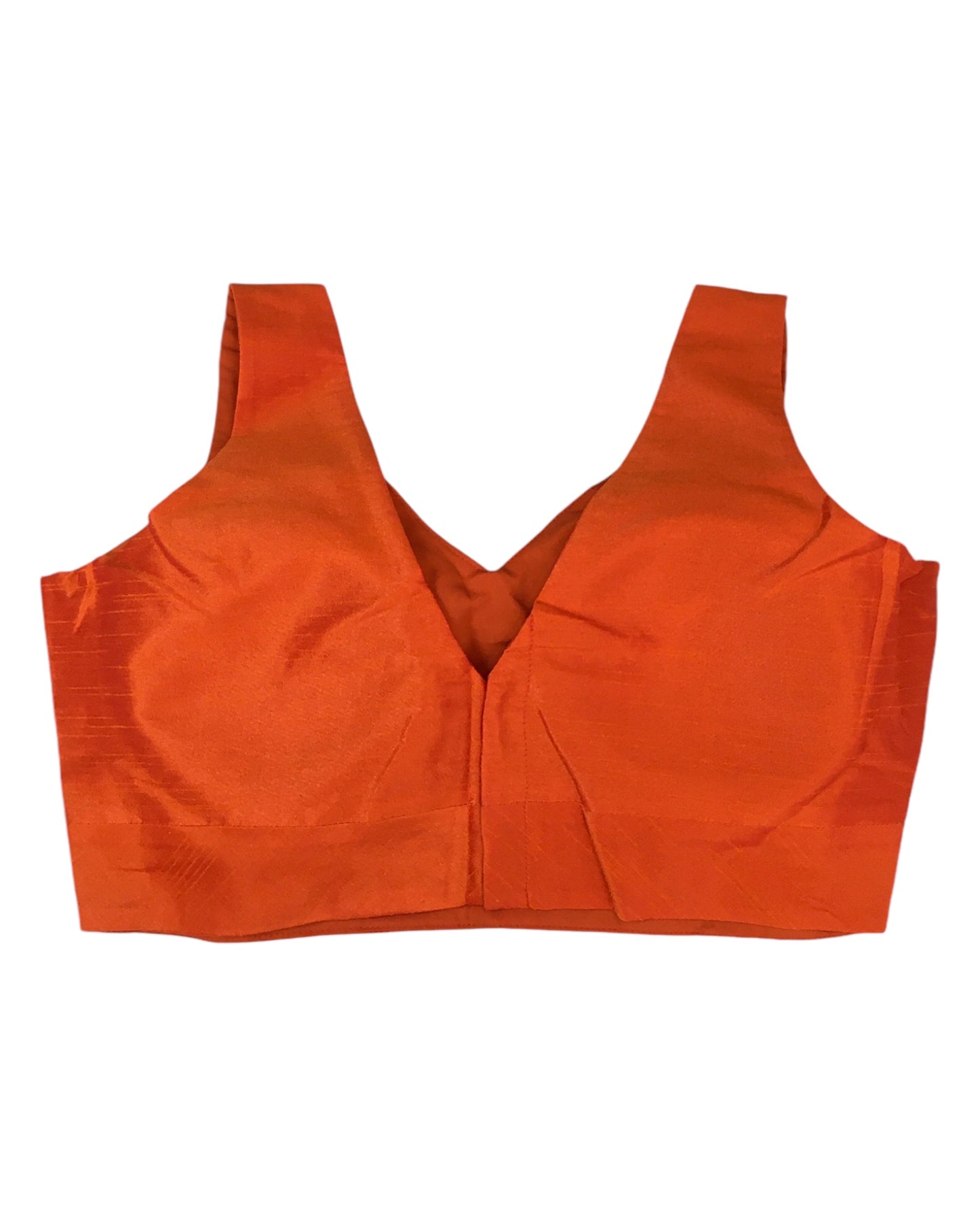 Rust / Burnt Orange - Silky Saree blouse with cups, Sleeveless - 42" - UK Stock - Quick Delivery - RNK - R722A-KY
