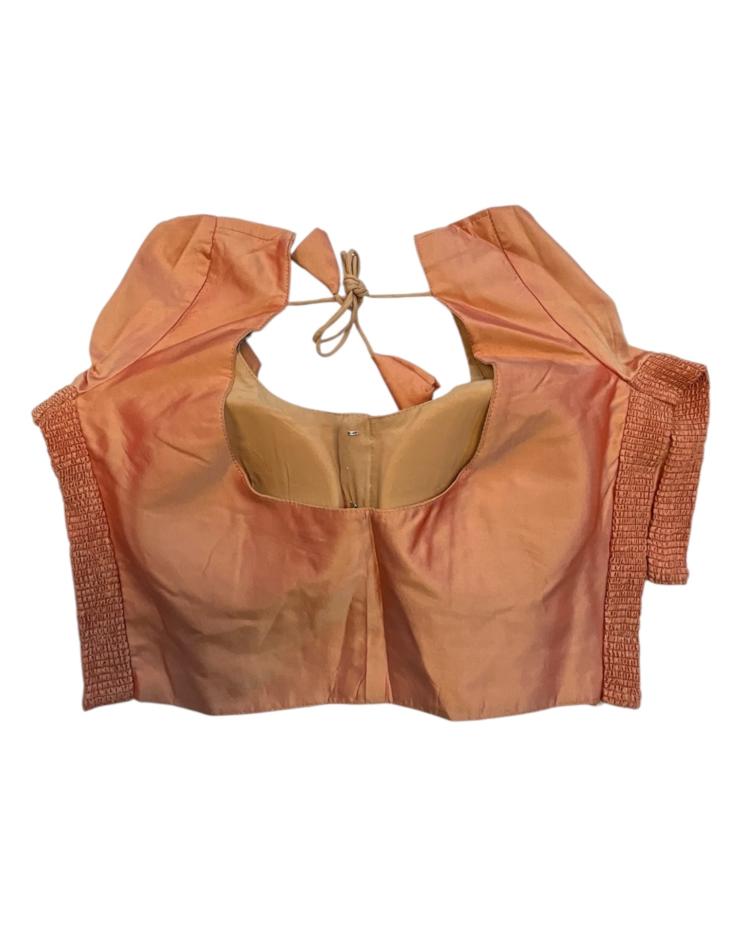 Peach - HYBRID Silky Saree blouse - With Elastic on both side for Great fit - Size 36",38", 40" S M L - VAM1216 Ap