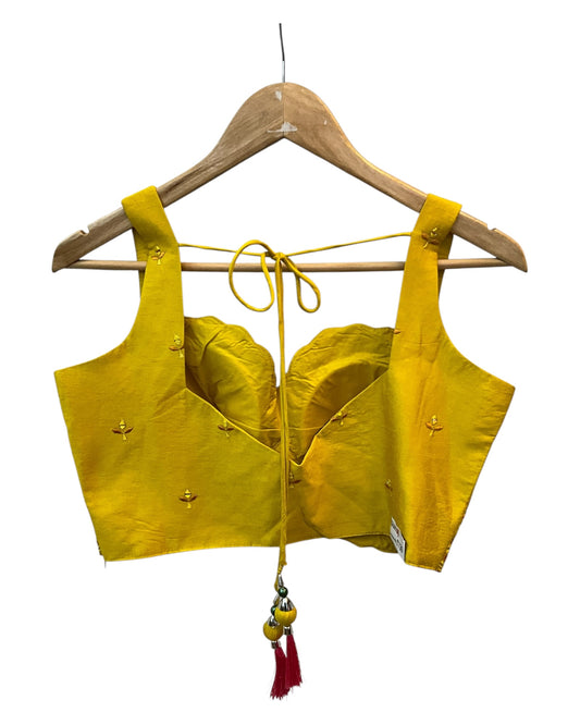 Size 12 / 38" Bust - Yellow Floral - Ready Made Lehenga Set - UK Stock - 24h Dispatch - KTC250609 PA