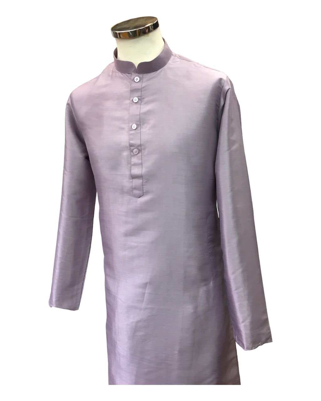 Lilac - Mens Plain Silky Kurta Set with matching smart trousers - Great with Waistcoats YD2320 KJ 0623