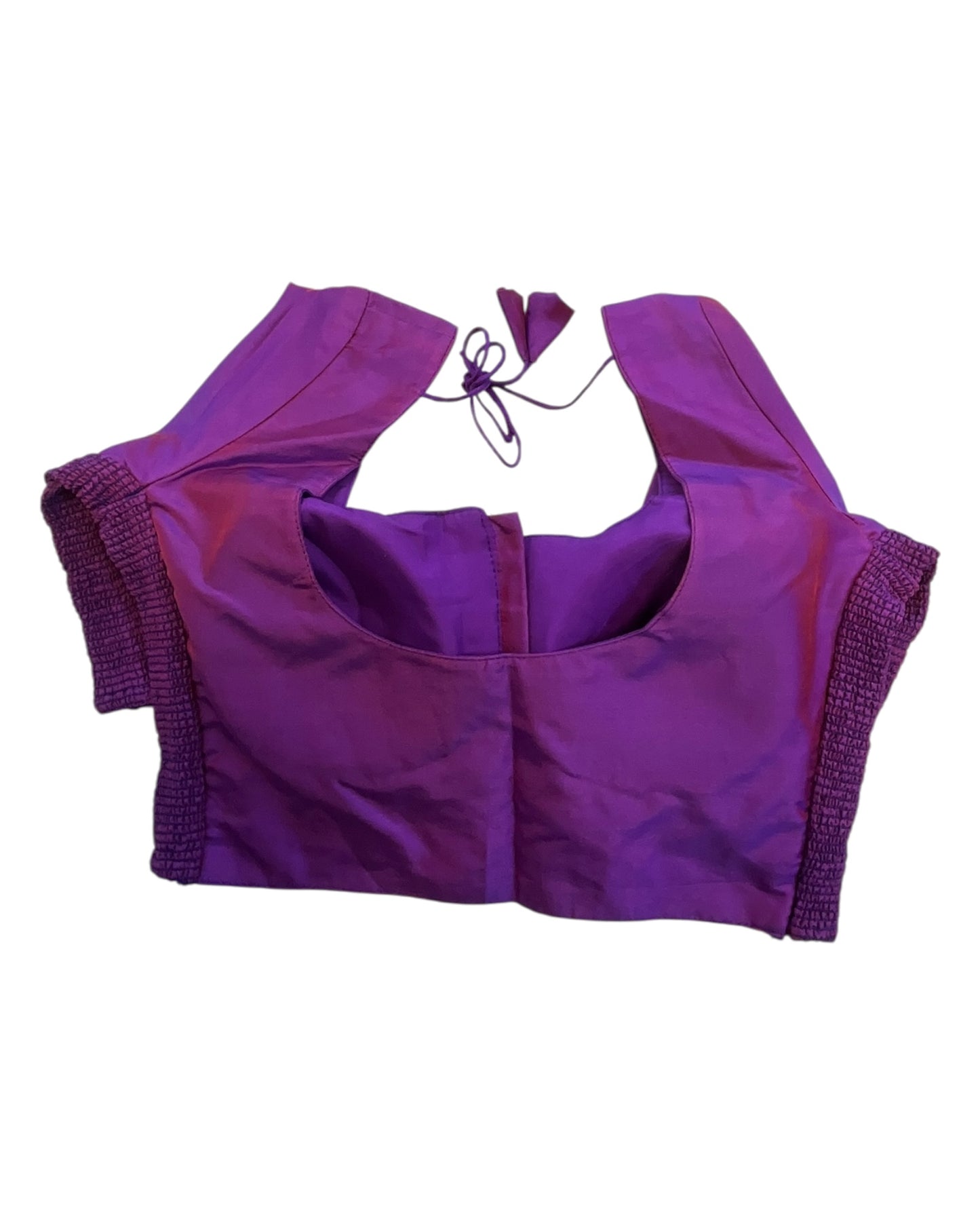 Purple - HYBRID Silky Saree blouse - With Elastic on both side for Great fit - Size 36",38", 40" S M L - VAM1216 Ap