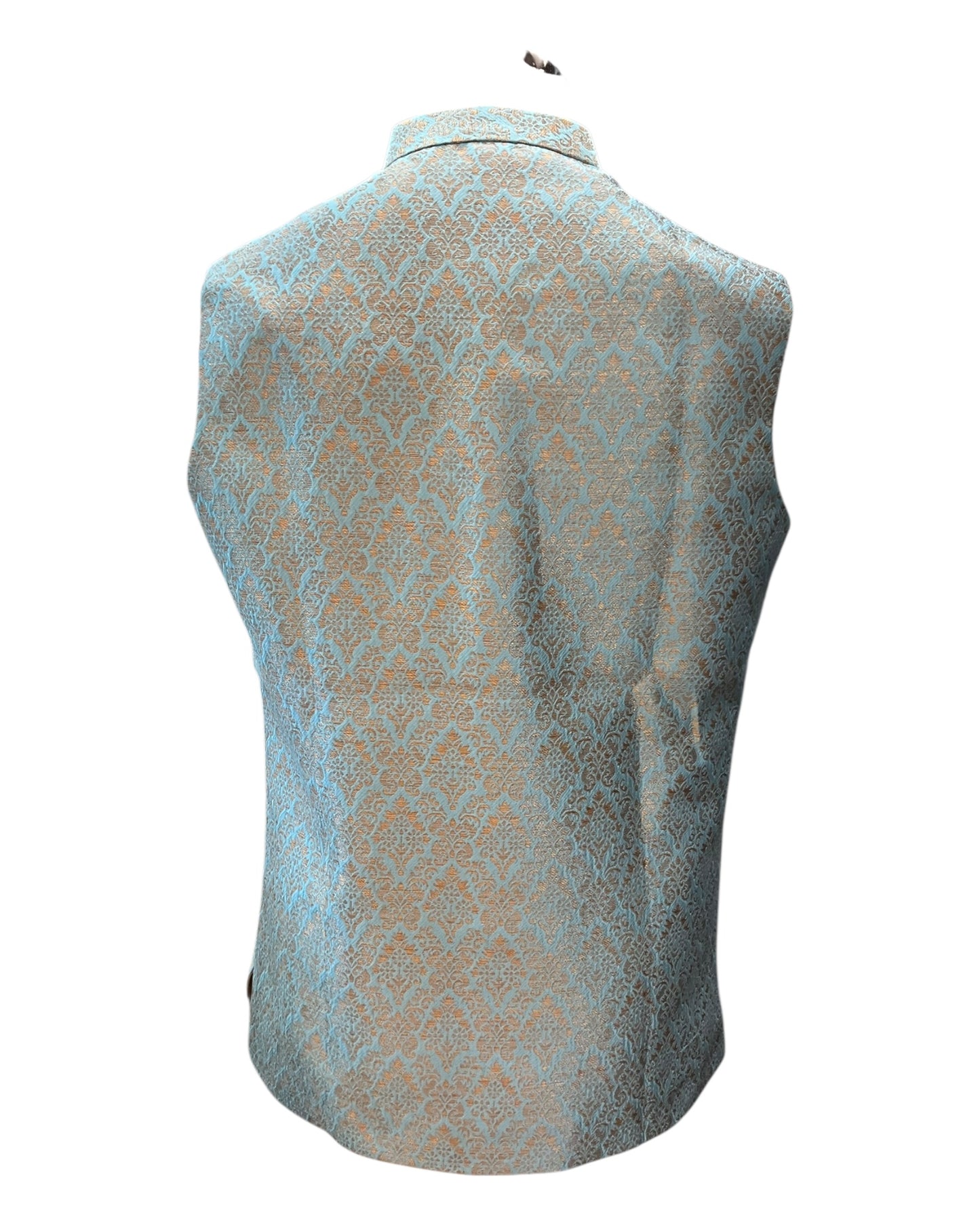 Light Blue / Turquoise - Brocade - Mens Indian Waistcoat - UK Stock - VNS-JKT53 10KK25