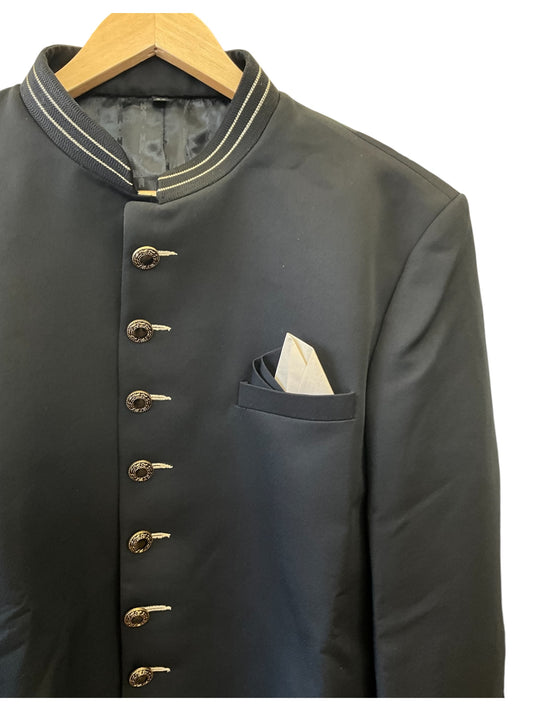 SALE! Black - Mens BandhGala / Prince / Chinese Collar Open Jacket - Fantastic Fit - PC2610