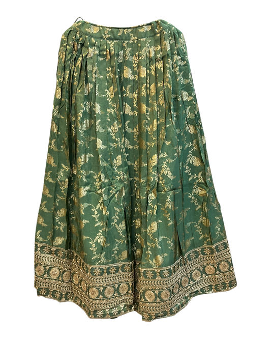 Size UK 14 (40" Bust) Adjustable to Size 14 - Mint Green - Banarasi Silky Lehenga Set - Mehndi / Sangeet / Bridesmaids / Weddings / Garba - UK Stock - 24h Dispatch - JF10530 05PA26