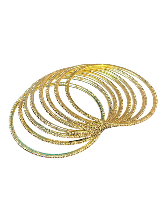 Antique / Dark Gold Stones - Set of 8 Diamante Stone Bangles - M to XXL - HAN2602 07Ka26