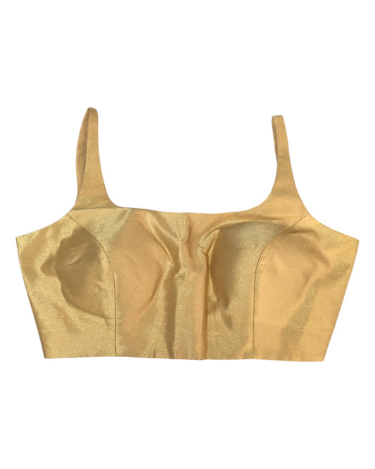 Gold - Rich Banarasi Thin Strap Designer Saree blouse with cups, 38" - UK Stock - Quick Delivery - RNK - R651- H (Copy)