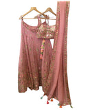 SALE - Baby Pink - Mirror Work Chiffon Designer Lehenga Set - UK Stock - 24h Dispatch - JaiSudha KYY 0124