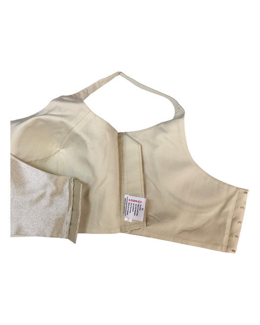 Light Gold - Rich Banarasi Thin Strap Designer Saree blouse with cups, 38" - UK Stock - Quick Delivery - RNK - R651- H