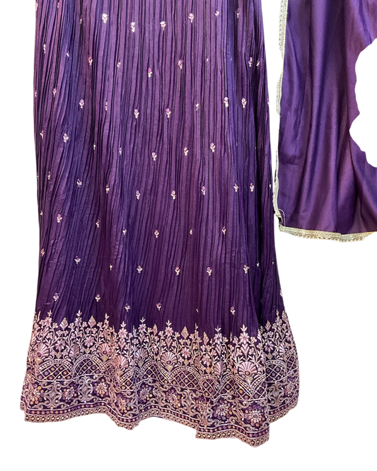SALE ! Size UK 12 (38") Purple - Lehenga Set - Mehndi / Sangeet / Bridesmaids / Weddings / Garba - UK Stock - 24h Dispatch - PC2609 07xyz26