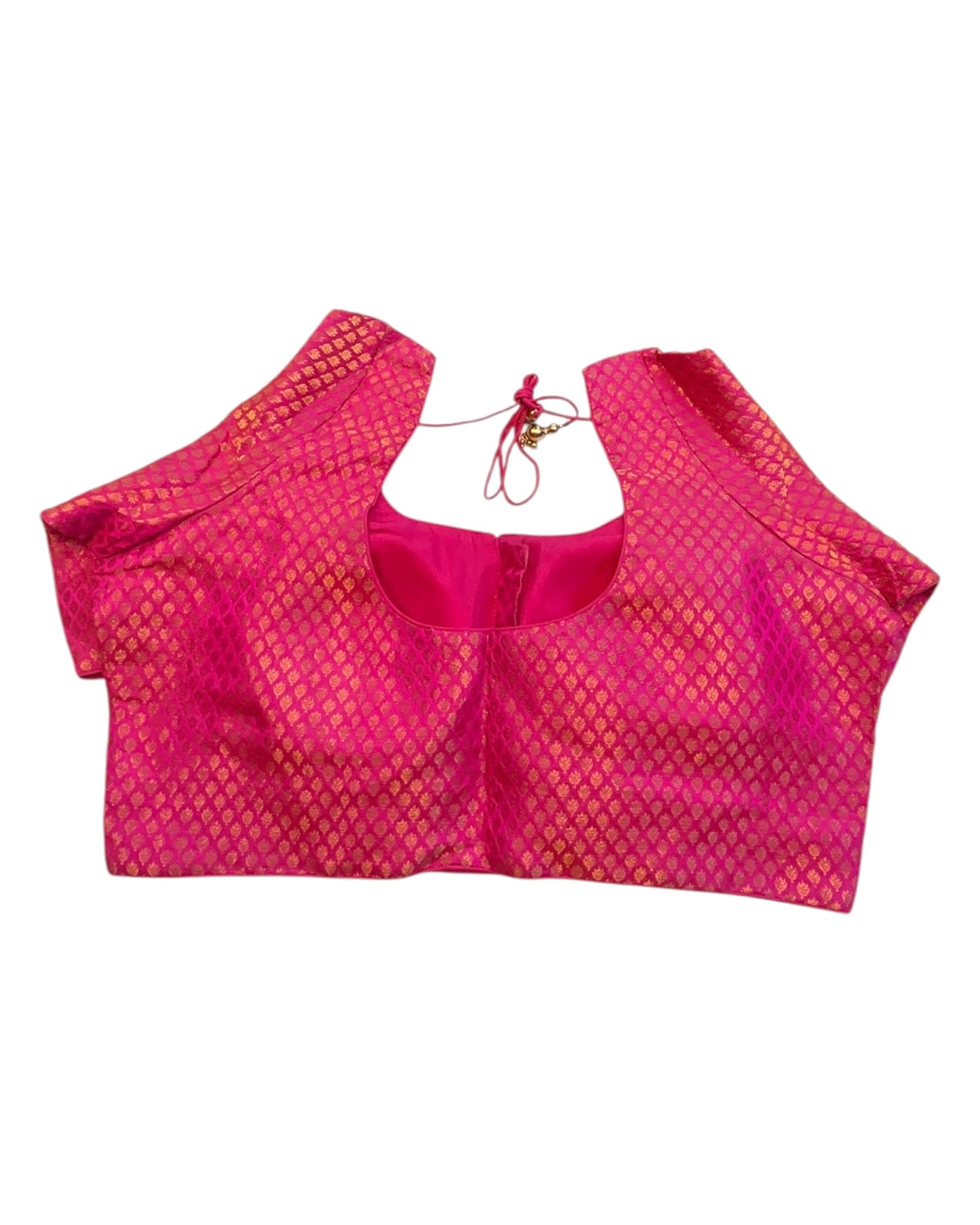 38" & 42" - Fuchsia Pink - Banarasi Brocade Saree / Lehenga Blouse -UK Stock - Quick Dispatch - LT3 08Rp25