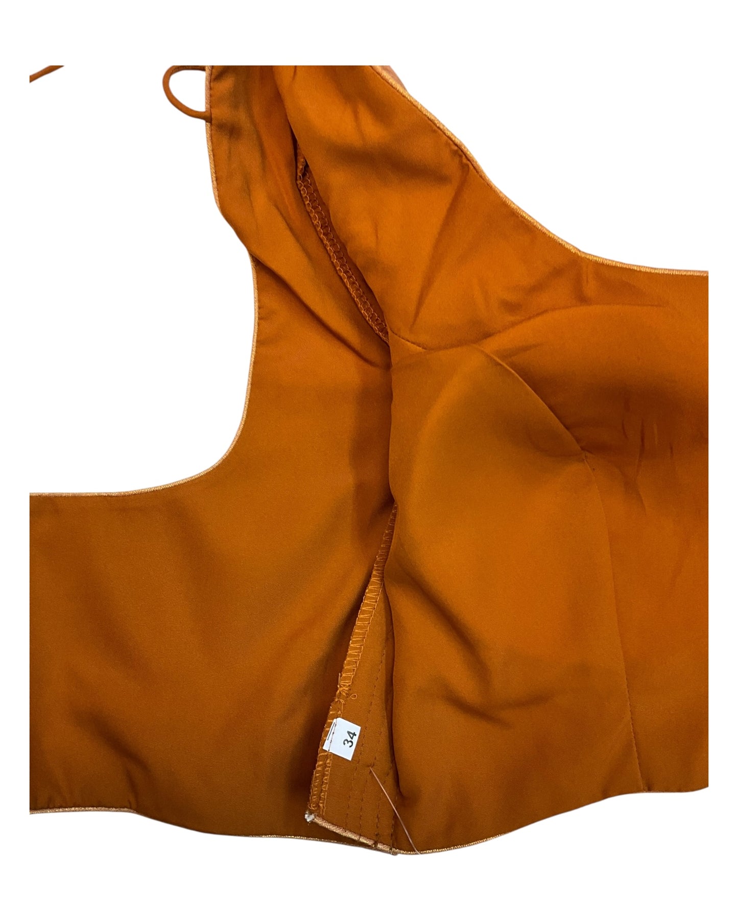 Copper Gold - Silky Saree blouse - UK Stock - Next Day / 2-3 Days Delivery - Size 34"-46" - XS, S, M, L, XL, XXL - VFL289 R