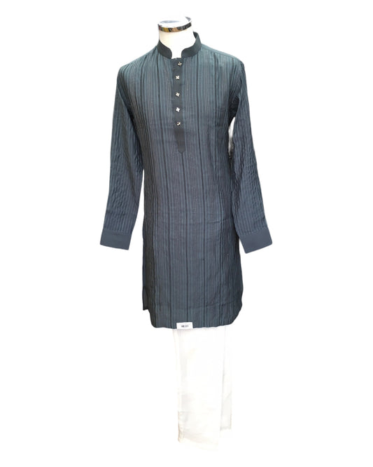Dark Grey - Designer Mens Indian Kurta Set - Weddings / Walimas , Sangeet, Eid, Mehndi / Henna - HHF2414 09KR24