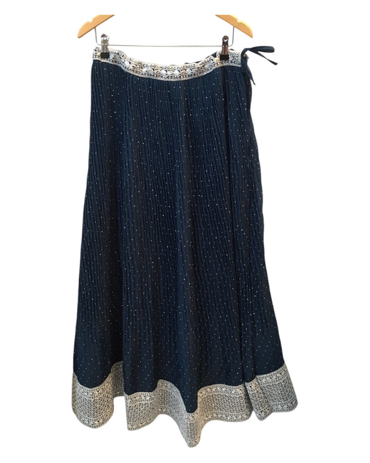Size 12 / 38" Bust - Petrol Navy Blue - Ready Made Lehenga Set - UK Stock - 24h Dispatch - KTC2461 TY 0125