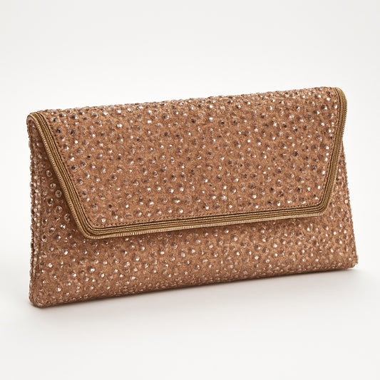 Rose Gold Finish - Rich Hand Embroidered Clutch Bag / Handbag - AKB235 05KP25