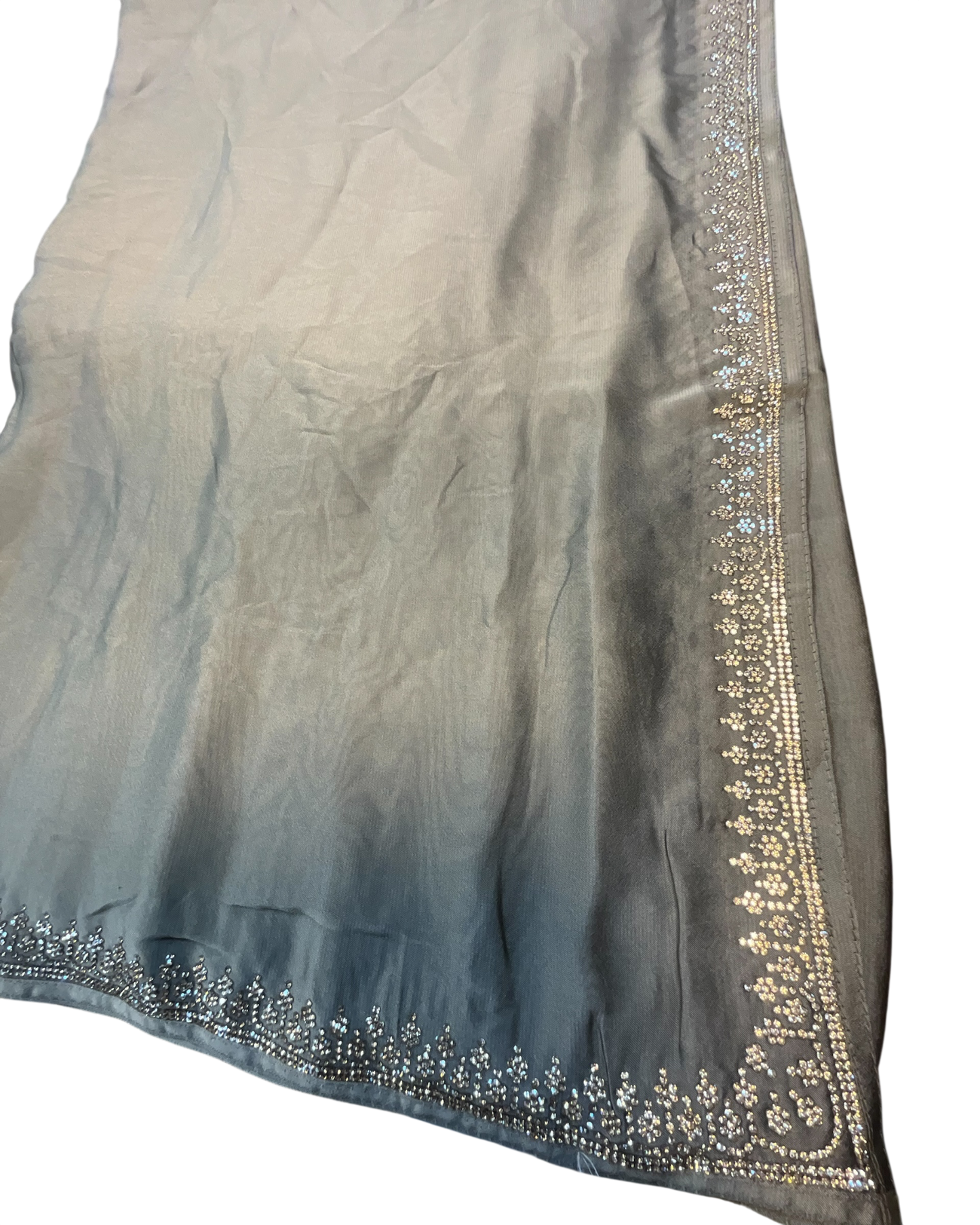 Champagne Gold - Saree with Thread / Stone Embroidery and Blouse Piece - UK stock - 24hr Dispatch - SP2620 KC
