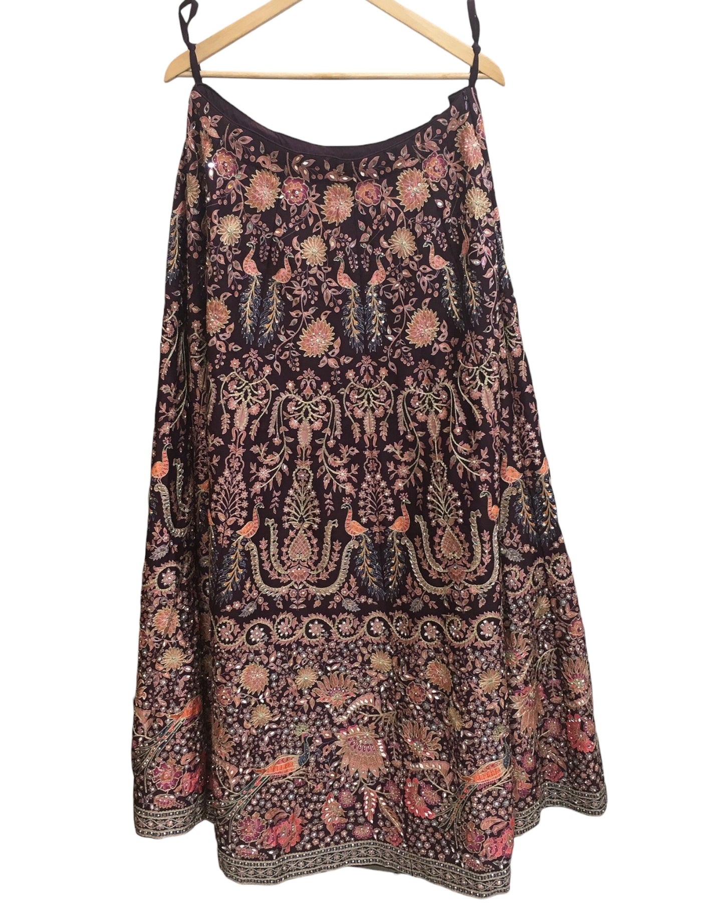 Designer Wine Printed Ready Made Lehenga Set - Size 12 (14) UK Stock - 24h Dispatch - Diksha -ZC2316 KYY 0323