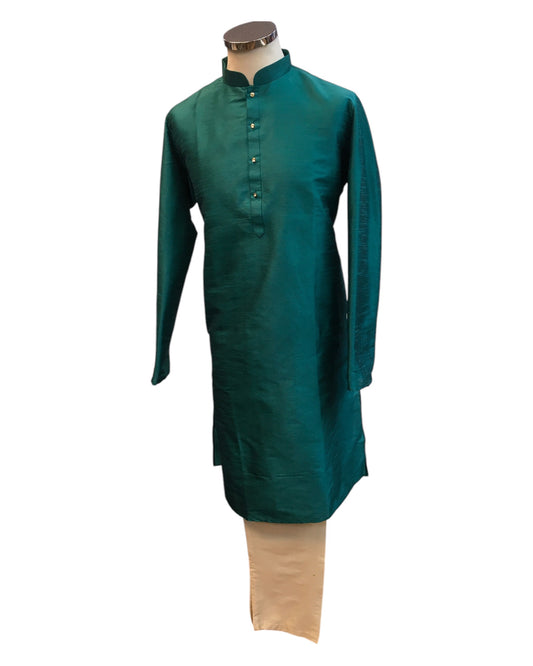 Turquoise Rama Green - Fantastic Mens Indian Kurta set - Weddings / Walimas , Sangeet, Eid, Mehndi / Henna - NAD2501 01KV25