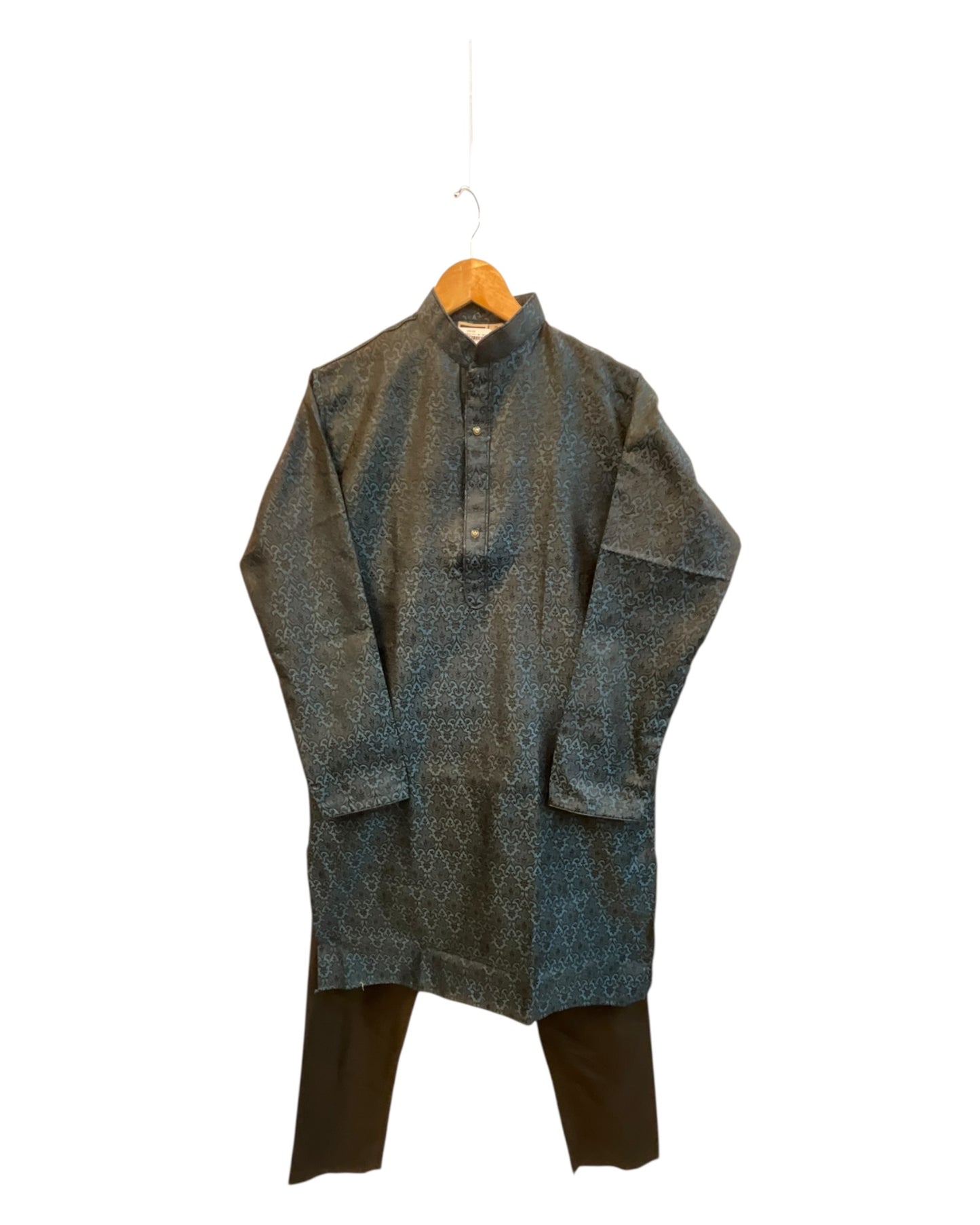 Black - Handloom Brocade Mens Indian Kurta set - UK Stock - Weddings / Walimas , Sangeet, Diwali, Eid, Mehndi / Henna - NAD25705 KA