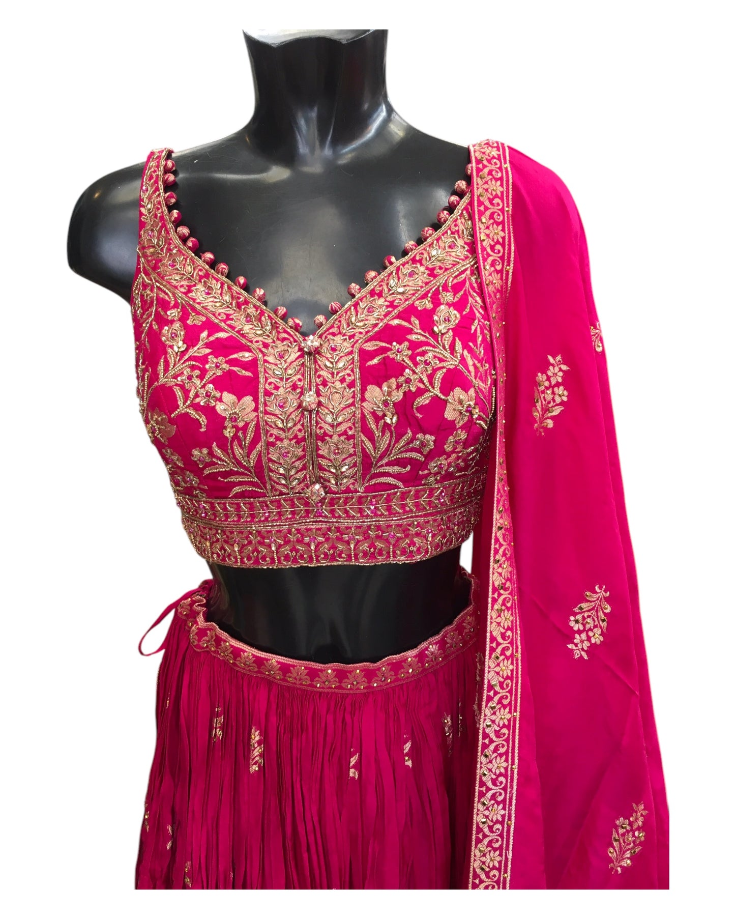 Fuchsia - Designer Ready Made Lehenga Set - Size 10 (12) UK Stock - 24h Dispatch - HINA  KVP 0425