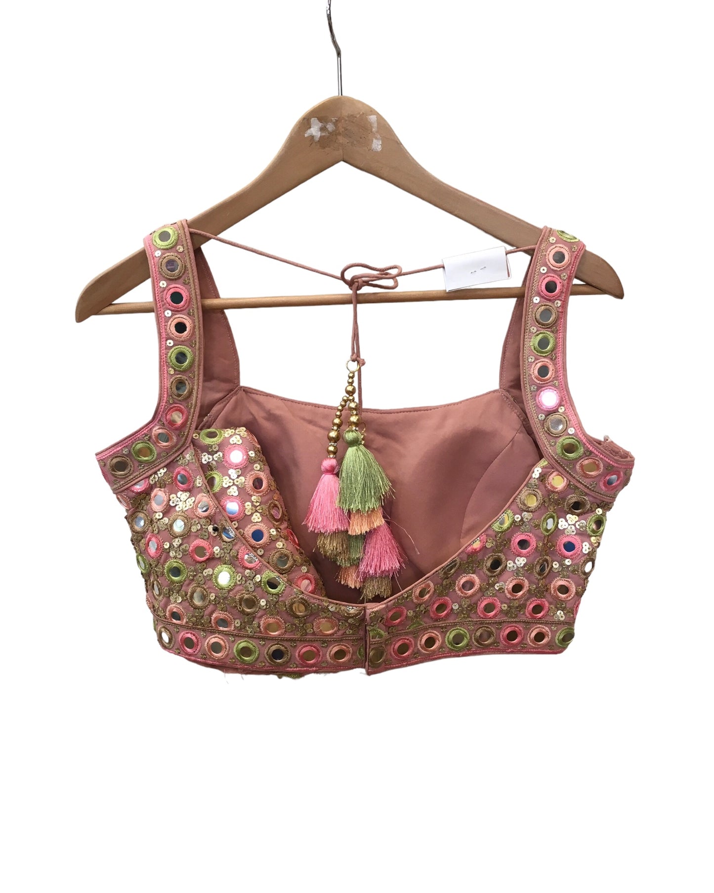 SALE - Baby Pink - Mirror Work Chiffon Designer Lehenga Set - UK Stock - 24h Dispatch - JaiSudha KYY 0124