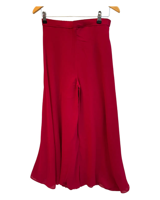 Magenta Fuchsia - Ladies Medium Length Top Palazzo Trousers Suit - Size 12 (38") - KTC250162 VK