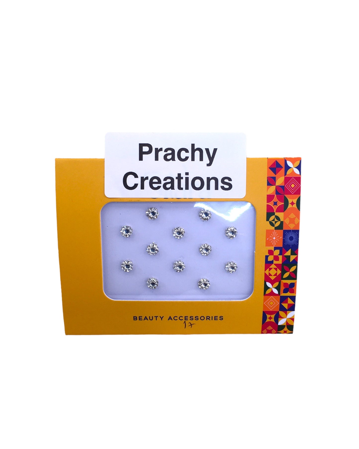 Pack of 12 Round Silver Stone Bindis in Small Size- 24 hrs dispatch from UK ST2417 24ap04