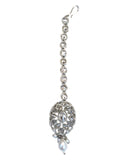 Clear - Silver Finish Medium Size Tika Head Piece - Indian Ladies Fashion Jewellery - AE2442 11Vp24