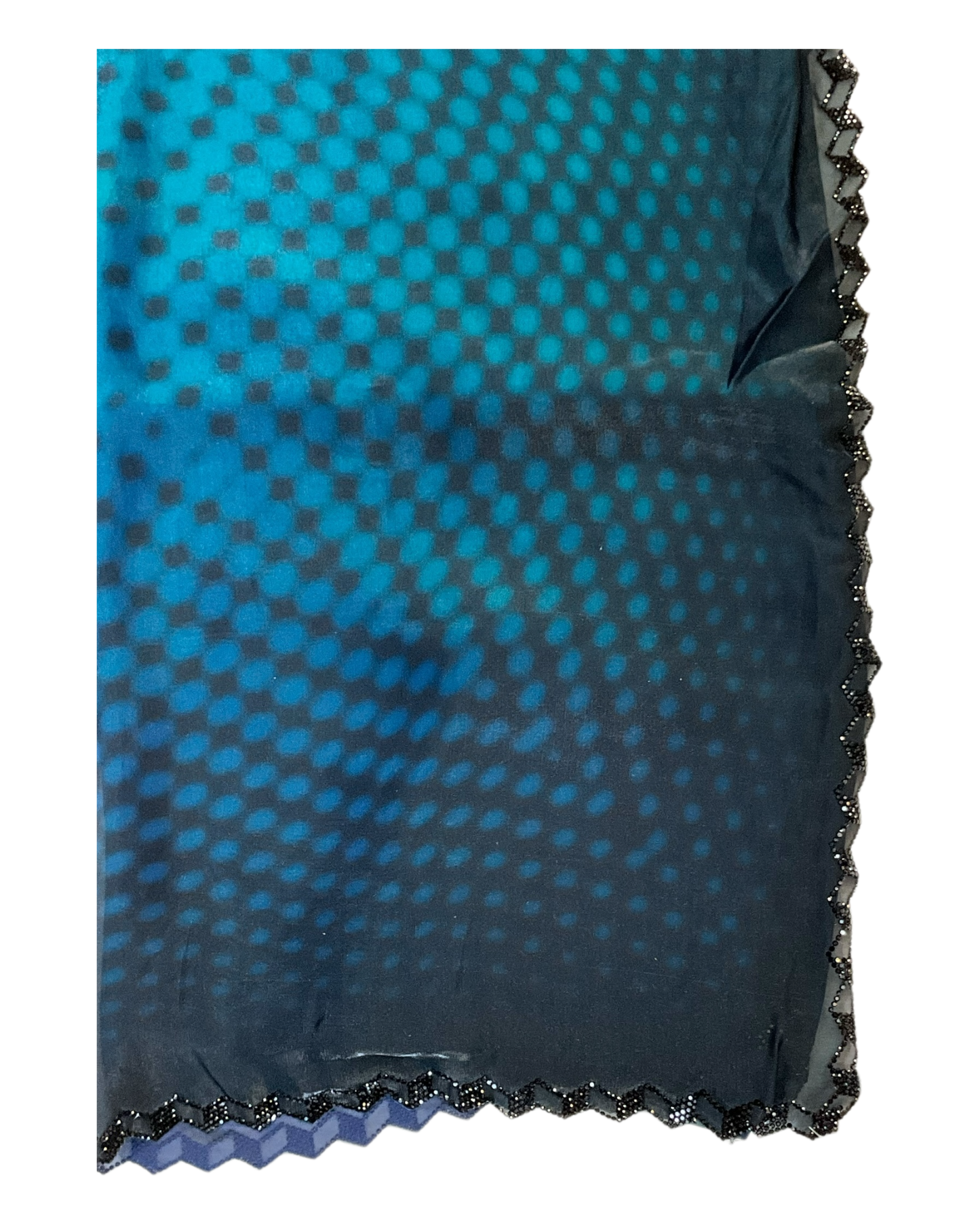 Turquoise Green - Printed Crepe Silky Saree with Blouse Piece - UK stock - 24hr Dispatch - RS2528 VR