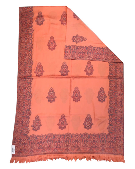 Peach - Soft Art Wool Handloom Woven Shawl - 11C24 NTC2413