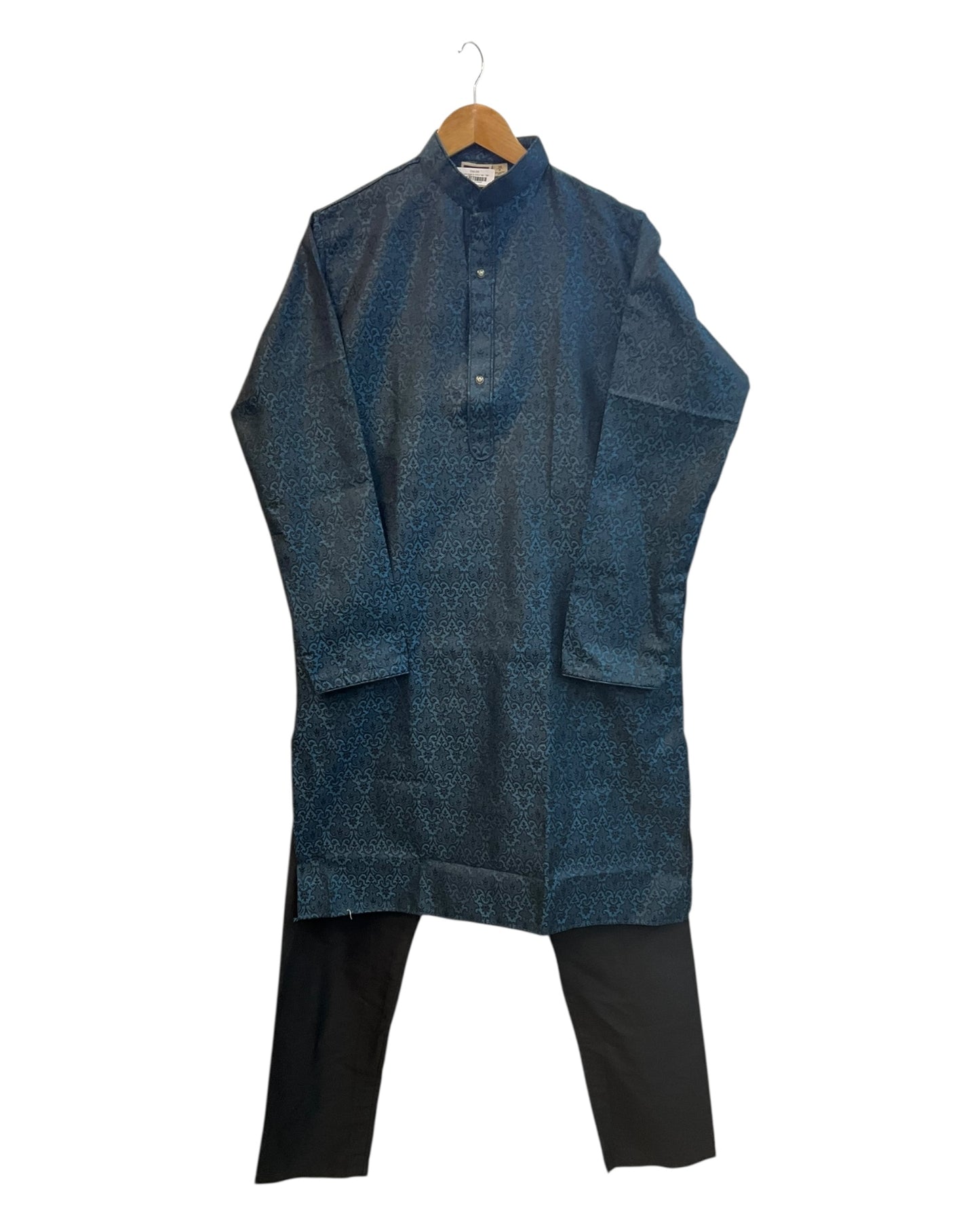 Navy Blue - Handloom Brocade Mens Indian Kurta set - UK Stock - Weddings / Walimas , Sangeet, Diwali, Eid, Mehndi / Henna - NAD25706 KA