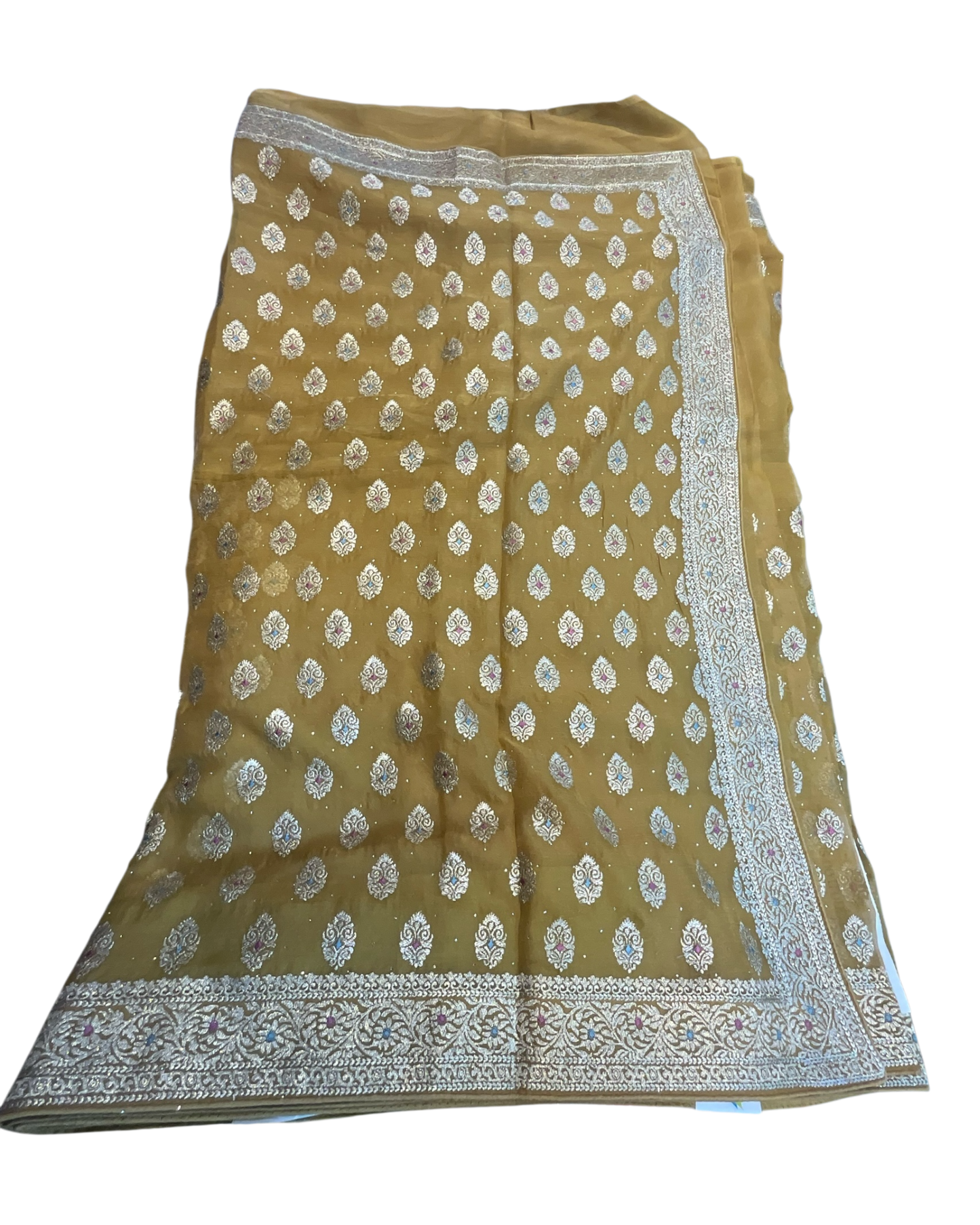 Yellow - Fancy Party Saree with Blouse Piece - UK stock - 24hr Dispatch - VFU4108 03VA26