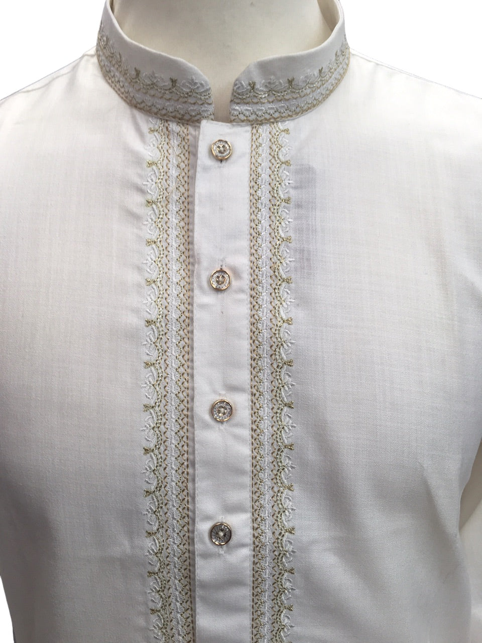 Off White - Cotton Mens Kurta Set with Thread Embroidery- Sangeet Mehendi Haldi - KCS1038 KV 1123