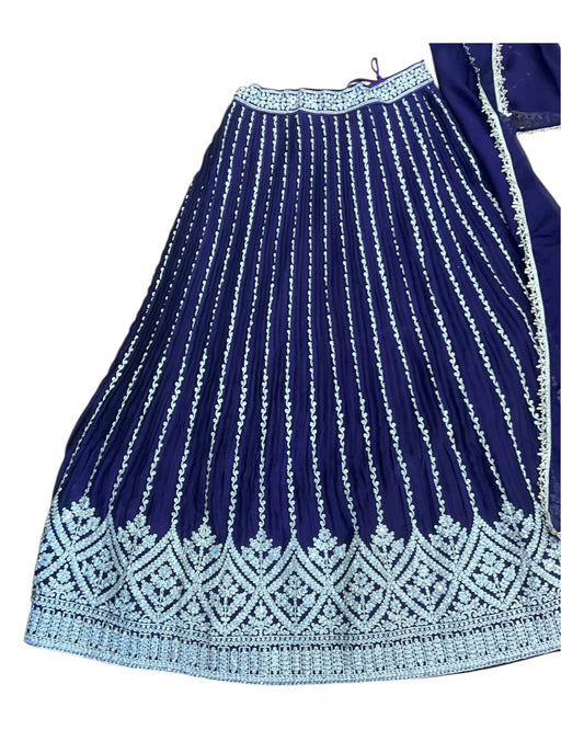 Purple - Ready Made Lehenga Set - Size 12 - 38"(Loosen up to 14) ) UK Stock - 24h Dispatch - KTC24504 TY 0524