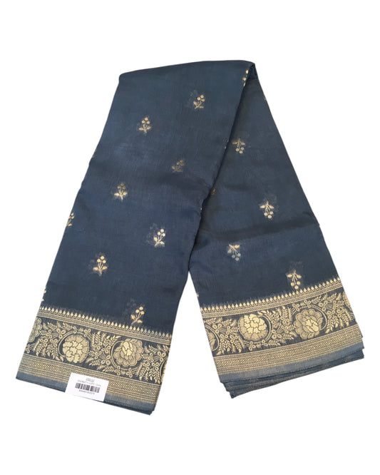 Light Grey - Traditional Handloom Banarasi Sari / Saree - with Blouse Piece - SN2402 11TY24