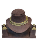 Lilac / Purple - Small Size Antique Gold Finish Necklace Set - AE2506 C 0525