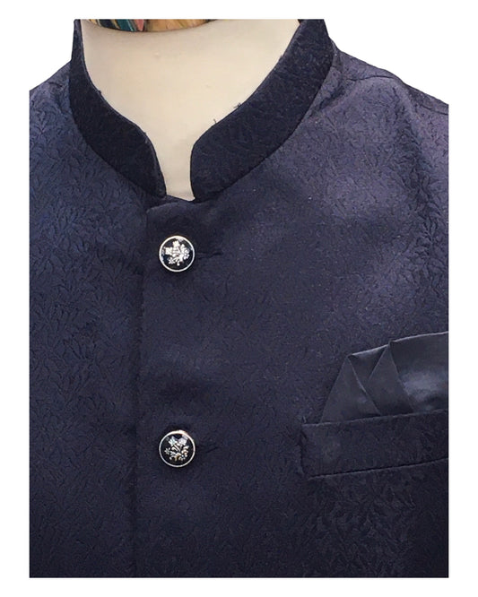 Dark Blue - Rich Suiting Material Mens Indian Waistcoat - Amazing Fit - Great Quality - YD2419 KC 0824