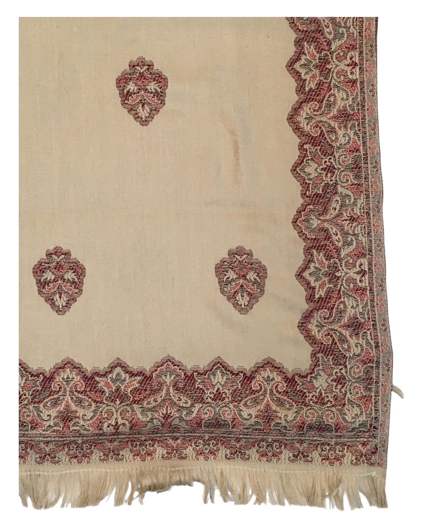 Beige - Soft Art Wool Handloom Woven Shawl - 11C24 NTC2413 BGE1