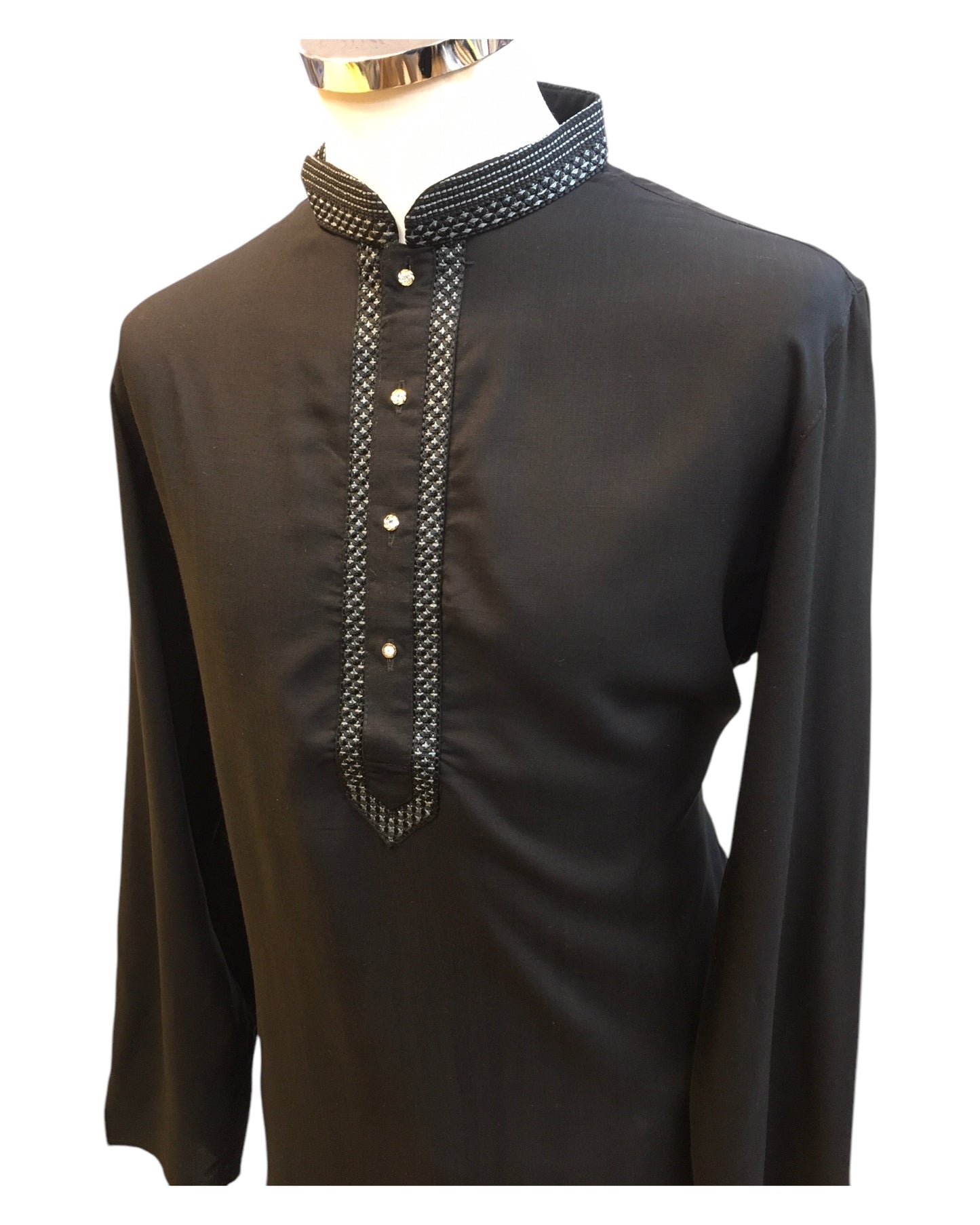 Black - Fantastic Mens Indian Kurta set - Weddings / Walimas , Sangeet, Eid, Mehndi / Henna - NAD2502 01KP25