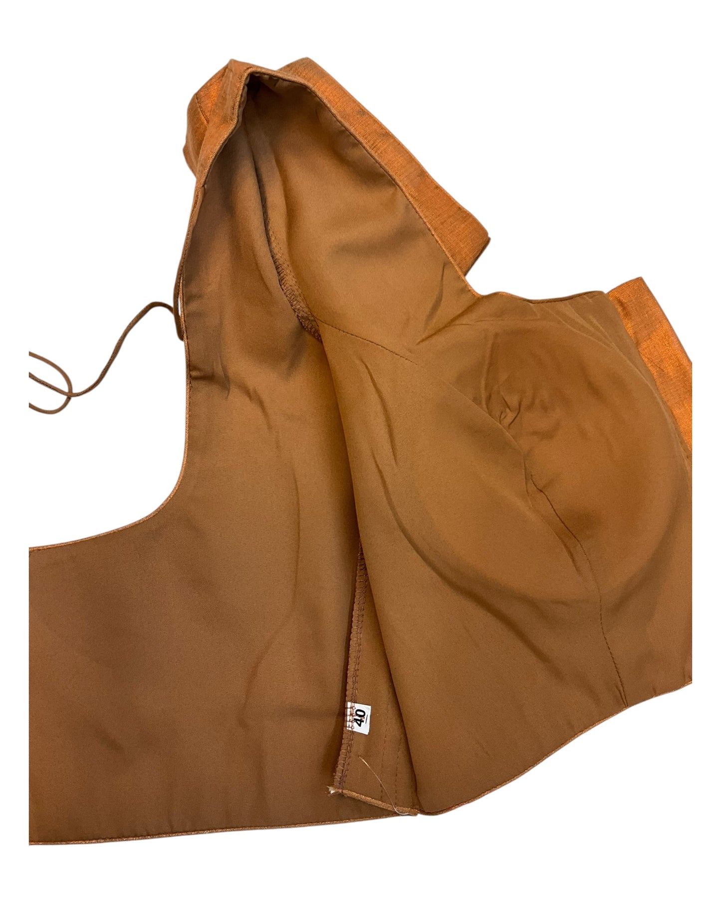 Copper Brown - Silky Saree blouse - UK Stock - Next Day / 2-3 Days Delivery - Size 34"-46" - XS, S, M, L, XL, XXL - VFL289 R