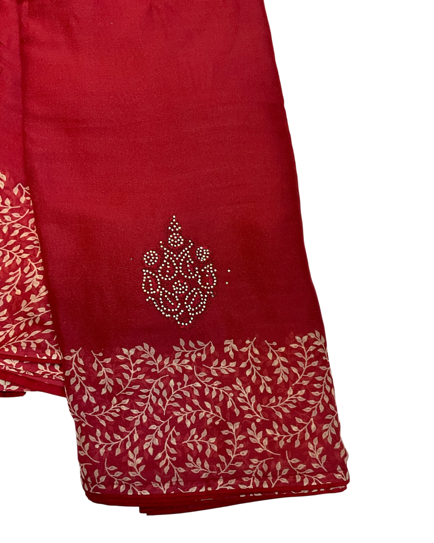 Red - Chiffon Printed Saree with Blouse Piece - UK stock - 24hr Dispatch - LTF104 07KT26