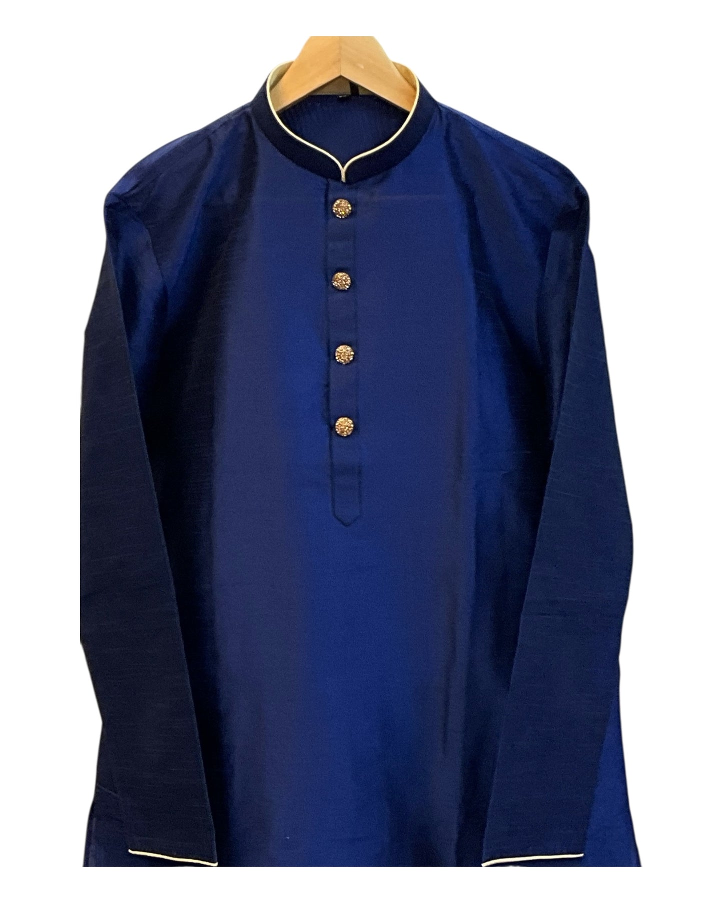 Royal Blue - Silky Mens Indian Kurta set - UK Stock - Ideal to Pair with a Waistcoat - VEE1095 KJ