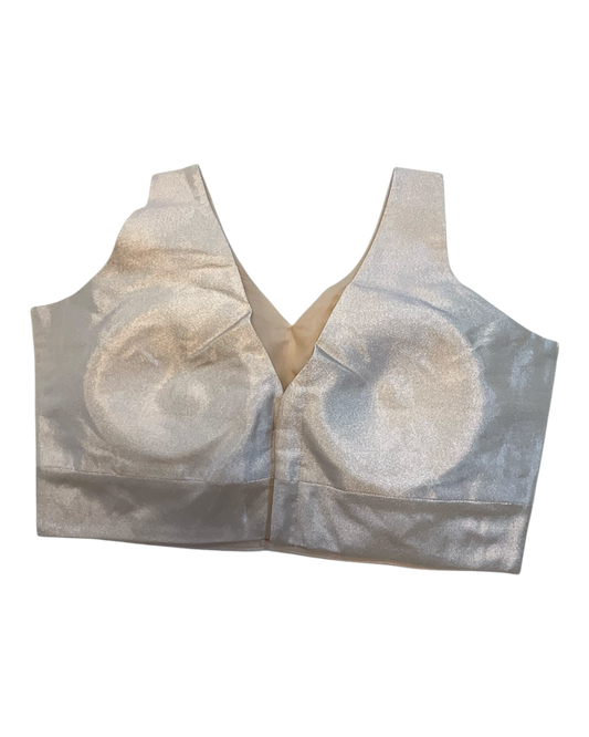 Size 38" / UK 12 - Rose Gold - Silky Saree blouse with cups, Sleeveless - UK Stock - Quick Delivery - RNK - R722A-KY