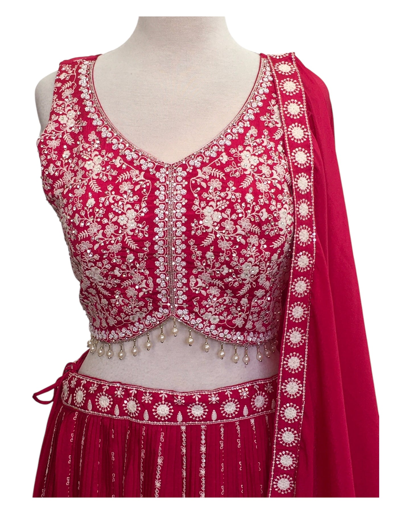 Size 14 / 40" Bust - Fuchsia Magenta - Ready Made Lehenga Set - UK Stock - 24h Dispatch - KTC24308 TY