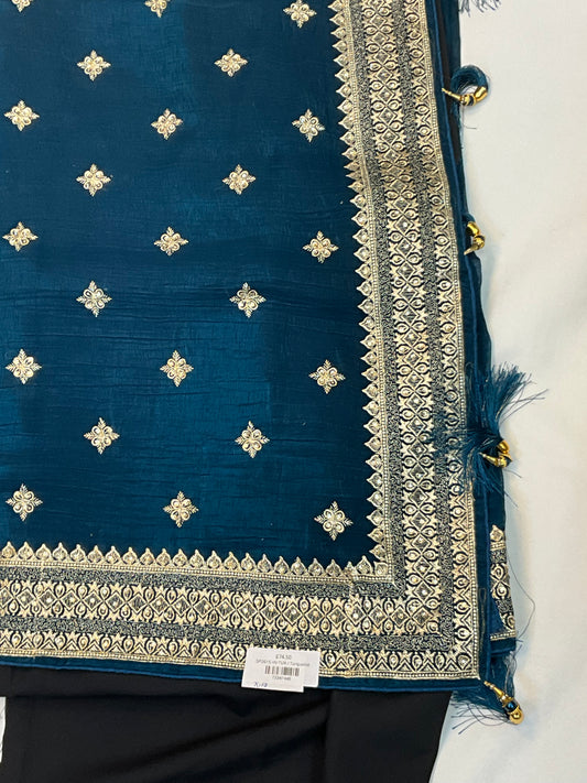 Turquoise Blue - Fancy Party Saree with Blouse Piece - UK stock - 24hr Dispatch - SP2615 VV